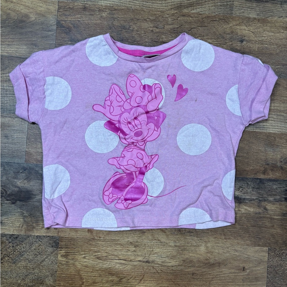 Disney Pink and White Polka Dot Short Sleeve Tee